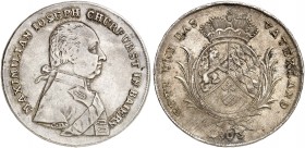 BAYERN. Maximilian IV. (I.) Joseph, 1799-1825. 
Konventionstaler 1803, mit Mmz. C. D.
Thun 37, Dav. 545, AKS 8 f. vz