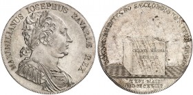 BAYERN. Maximilian IV. (I.) Joseph, 1799-1825. 
Konventionstaler 1818, "NEUE VERFASSUNG".
Thun 45, AKS 59, J. 15 vz - St