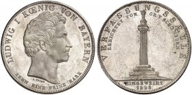 BAYERN. Ludwig I., 1825-1848. 
Geschichtstaler 1828, "VERFASSUNGSSÄULE".
Thun 55, AKS 123, J. 38 vz - St