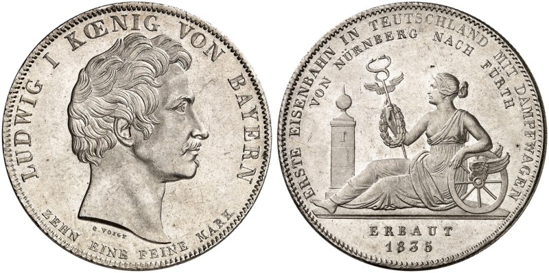 BAYERN. Ludwig I., 1825-1848. 
Ein zweites Exemplar.
vz+