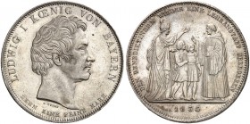 BAYERN. Ludwig I., 1825-1848. 
Geschichtstaler 1835, "BENEDIKTINER LEHRANSTALT".
Thun 70, AKS 137, J. 52 vz