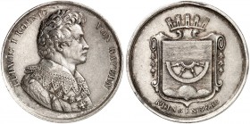 BAYERN. Ludwig I., 1825-1848. 
Silbermedaille o. J. (unsigniert, 41,4 mm), Bürgermeistermedaille der Stadt Klingenberg a. Main. Brustbild / Wappen.
...