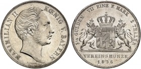 BAYERN. Maximilian II. Joseph, 1848-1864. 
Doppeltaler 1856.
Thun 91, AKS 146, J. 85 kl. Kr., f. St