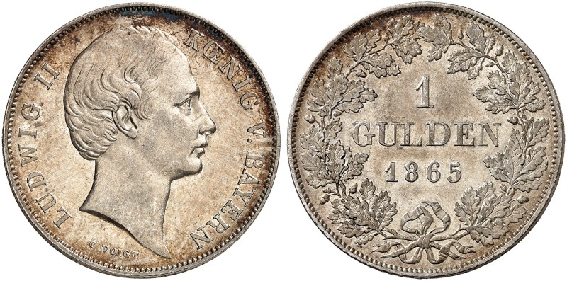 BAYERN. Ludwig II., 1864-1886. 
1 Gulden 1865.
AKS 177, J. 100 vz