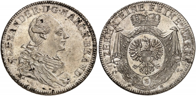 BRANDENBURG - ANSBACH. 
Konventionstaler 1780, Schwabach.
Dav. 2024, Slg. Wilm...