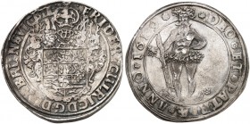 BRAUNSCHWEIG - WOLFENBÜTTEL. Friedrich Ulrich, 1613-1634. 
Taler 1619, Goslar oder Zellerfeld.
Dav. 6303, Welter 1057 A l. Prägeschwäche, ss