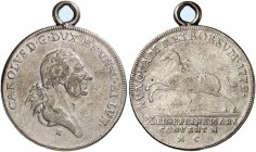 BRAUNSCHWEIG - WOLFENBÜTTEL. Karl I., 1735-1780. 
Konventionstaler 1779, Braunschweig.
Dav. 2155, Welter 2717 gehenkelt, f. ss