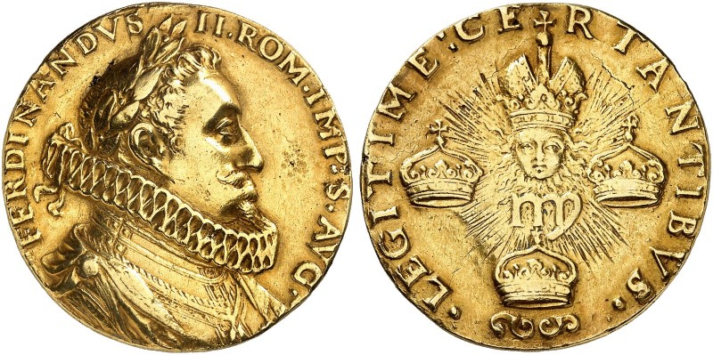 FRANKFURT. - Stadt. 
Goldmedaille o. J. (1623, nach Pietro de Pomis, 34,0 mm, 1...