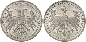 FRANKFURT. - Stadt. 
Probe-Doppelgulden 1848, "CONSTITUIERENDE VERSAMMLUNG", ohne Randschrift.
zu Thun 134, zu AKS 38, zu J. 45 f. St