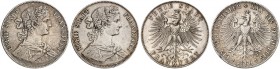 FRANKFURT. - Stadt. 
Lot von 3 Stück: Vereinstaler 1860 (2x), 1862, "SCHÜTZENFEST".
Thun 142, 146, AKS 8, 44, J. 41, 51 ss, f. vz