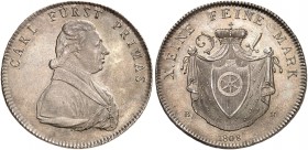 FÜRSTPRIMATISCHE STAATEN. Fürstprimas Carl Theodor von Dalberg, 1806-1813. 
Ein zweites Exemplar.
schöne Patina, min. justiert, prfr