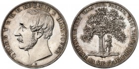 HANNOVER. Georg V., 1851-1866. 
Vereinstaler 1865 B, "ERINNERUNG AN DIE FEIER DES 15. DEC.".
Thun 178, AKS 162, J. 100 vz - St