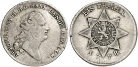HESSEN - KASSEL. Friedrich II., 1760-1785. 
Sterntaler 1778.
Dav. 2303, Schütz 1962.1 kl. Rdf., f. ss
