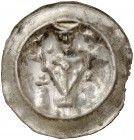 HILDESHEIM. - Bistum. Konrad II. oder Heinrich I. oder Johann I., 1240-1260. 
Brakteat. Hüftbild des Bischofs zwischen zwei Türmen, neben den Kopf zw...