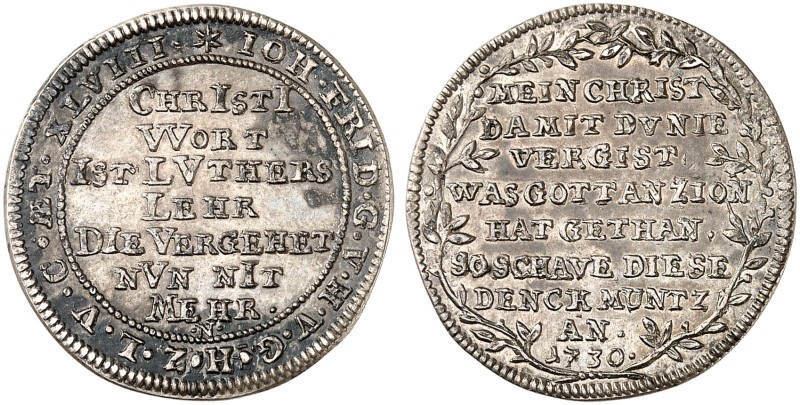 HOHENLOHE - NEUENSTEIN - ÖHRINGEN. Johann Friedrich II., 1702-1765. 
Groschen 1...