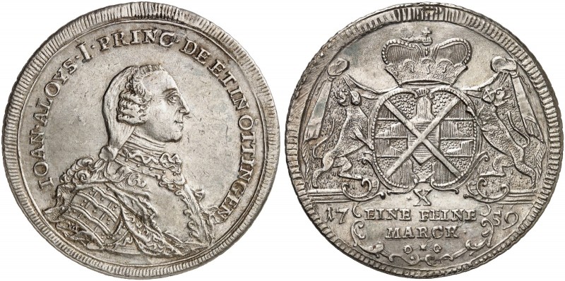 OETTINGEN - SPIELBERG. Johann Aloys I., 1737-1780. 
Konventionstaler 1759, Augs...