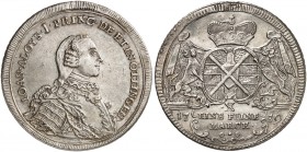 OETTINGEN - SPIELBERG. Johann Aloys I., 1737-1780. 
Konventionstaler 1759, Augsburg.
Dav. 2501, Löffelh. 397 Hksp., ss