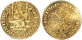 PFALZ. - Alte Kurlinie. Friedrich I., "der Siegreiche", 1449-1476. 
Goldgulden o. J. (1464), Heidelberg, mit Schreibfehler: HEIDEN statt HEIDEL.
Fri...