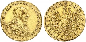 PFALZ. - Kurlinie zu Simmern. Karl Ludwig, 1648-1680. 
Dukat 1662 (aus 1659), Heidelberg.
Friedb. 2001, Slg. Noss - , Slg. Memmesh. 2331 Gold l. gew...
