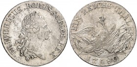 PREUSSEN. Friedrich II., "der Große", 1740-1786. 
Taler 1780, Berlin.
Dav. 2590, Olding 70, v. Schr. 466 ss+