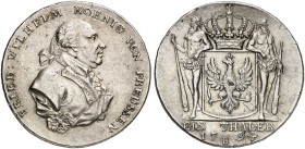PREUSSEN. Friedrich Wilhelm II., 1786-1797. 
Taler 1794, Breslau.
Dav. 2599, Olding 7, v. Schr. 45, J. 25 Hksp., ss+