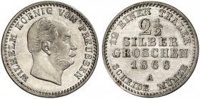 PREUSSEN. Wilhelm I., 1861-1888. 
2 1/2 Silbergroschen 1868 A.
Olding 414, AKS 102, J. 90 St