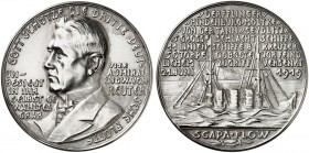 GOETZMEDAILLEN. 
Silbermedaille 1939 (36,1 mm), auf den 20. Jahrestag der Versenkung der deutschen Flotte bei Scapa Flow. Brustbild von Admiral Ludwi...
