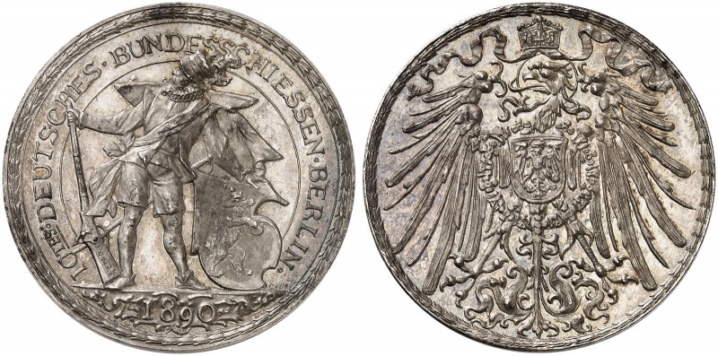 SCHÜTZENMEDAILLEN. Berlin. 
Silbermedaille 1890 (von Lauer, 33,3 mm), auf das 1...