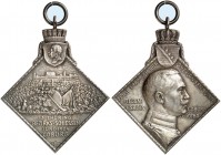 SCHÜTZENMEDAILLEN. Coburg. 
Tragbare Silberklippe 1904 (von Max v. Kawaczynski, 36,9 x 37,2 mm), auf das 13. Thüringische Bezirksschießen. Ansicht de...