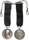 ZEITGESCHICHTE. 
Tragbare, versilberte Bronzemedaille 1935 (unsigniert, 34,4 mm), für die I. Klasse beim Kyffhäuserschiessen des Kreises Kaiserslaute...