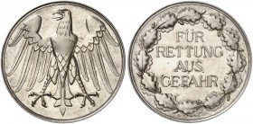 ZEITGESCHICHTE. 
Silbermedaille o. J. (1933-1945, unsigniert, 49,9 mm). Für Rettung aus Gefahr. Adler / Schrift.
OEK 3500 vz