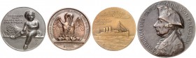Lot von 33 Stück: Medaillen verschiedener Zeiten und Metalle. Bronze, u. a. Pommern 1824 700 Jahre Christianisierung, Vatikan 1850 Papstbesuch bei fra...