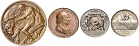 Lot von 230 Stück: Medaillensammlung verschiedener Metalle, 19.-21. Jahrhundert. Miscellanea u. a. Hungermedaille Coburg 1817 (2x), Landwirtschaft o. ...