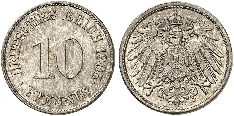 KLEINMÜNZEN. J. 13, EPA 28. 

10 Pfennig 1905 J. f. St