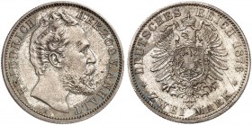 ANHALT. Friedrich I., 1871-1904. J. 19, N. 1, EPA 2/1. 
Ein drittes Exemplar.
schöne Patina, vz