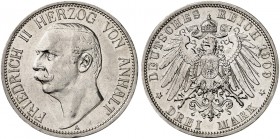 ANHALT. Friedrich II., 1904-1918. J. 23, EPA 3/1. 

3 Mark 1909. ss+