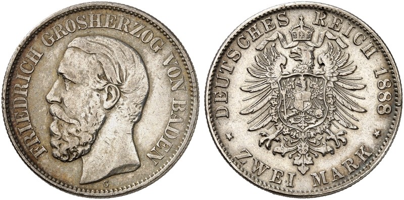 BADEN. Friedrich I., 1852-1907. J. 26, EPA 2/4. 
2 Mark 1888.
ss