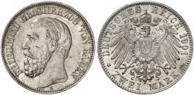 BADEN. Friedrich I., 1852-1907. J. 28, EPA 2/5. 
2 Mark 1901.
PCGS MS 62, vz - St