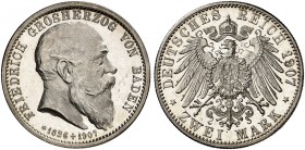 BADEN. Friedrich I., 1852-1907. J. 36, EPA 2/9. 
Ein zweites Exemplar.
winz. Kr., PP