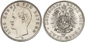 BAYERN. Otto II., 1886-1913. J. 43, EPA 2/12. 
2 Mark 1888.
winz. Kr., f. St