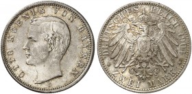 BAYERN. Otto II., 1886-1913. J. 45, EPA 2/13. 
2 Mark 1904. winz.
Kr., f. St
