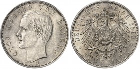 BAYERN. Otto II., 1886-1913. J. 46, EPA 5/14. 
5 Mark 1898.
PCGS MS 63, f. St