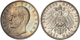 BAYERN. Otto II., 1886-1913. J. 47, EPA ¾. 
3 Mark 1913.
schöne Patina, f. St