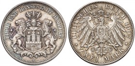 HAMBURG. J. 63, EPA 2/18. 
Ein zweites Exemplar.
schöne Patina, vz - St