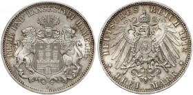 HAMBURG. J. 64, EPA 3/11. 
3 Mark 1912.
Prachtexemplar !
schöne Patina, St