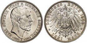 SCHWARZBURG - SONDERSHAUSEN. Karl Günther, 1880-1909. J. 170, EPA 3/34. 
Ein zweites Exemplar.
f. St