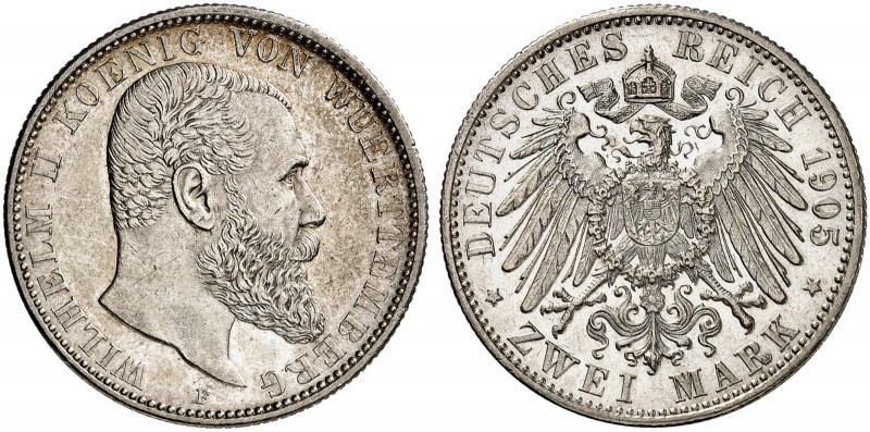 WÜRTTEMBERG. Wilhelm II., 1891-1918. J. 174, EPA 2/74. 
2 Mark 1905.
vz - St