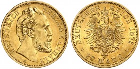 ANHALT. Friedrich I., 1871-1904. J. 179, EPA 20/1. 
20 Mark 1875.
vz+