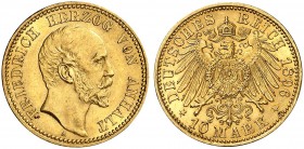 ANHALT. Friedrich I., 1871-1904. J. 180, EPA 10/1. 
10 Mark 1896.
vz