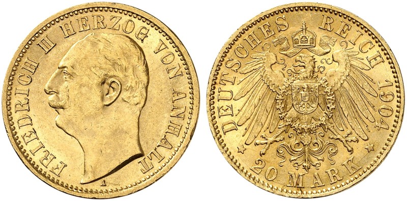 ANHALT. Friedrich II., 1904-1918. J. 182, EPA 20/3. 
Ein drittes Exemplar.
vz ...